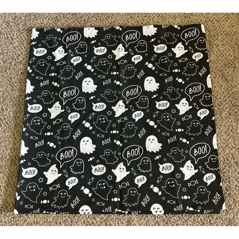 Black‎ Ghost and Boo shower curtain 72x72